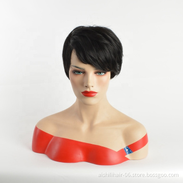 The best-selling short black fluffy curly  synthetic wigs  for  Europe and America white women